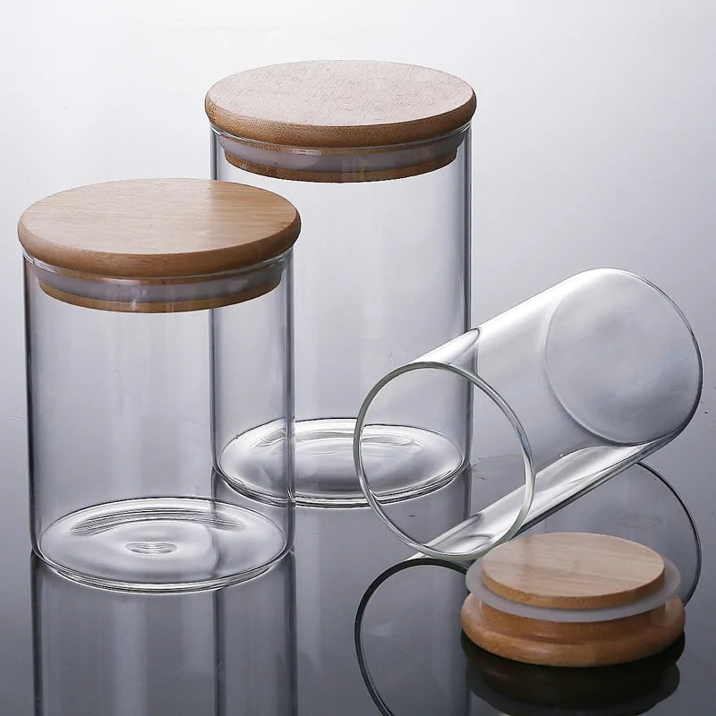 Bamboe Glazen Containers